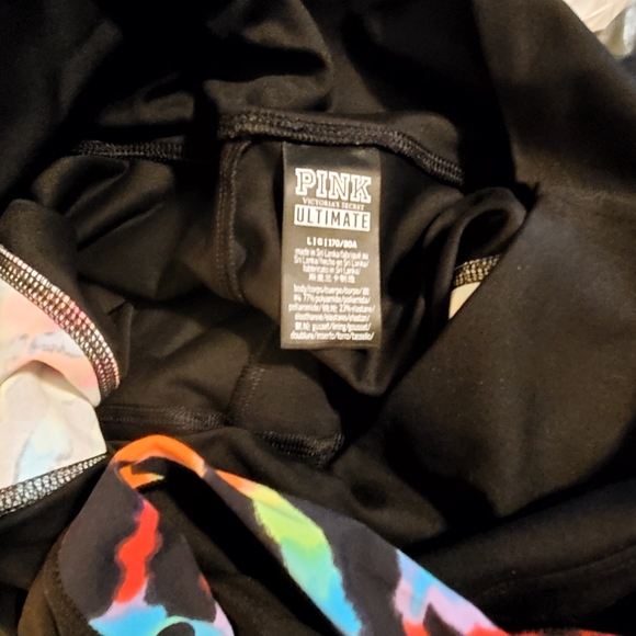 Victoria's Secret PINK Zebra Black Ombre Rainbow Tie Dye Sherpa Set - Picture 12 of 15